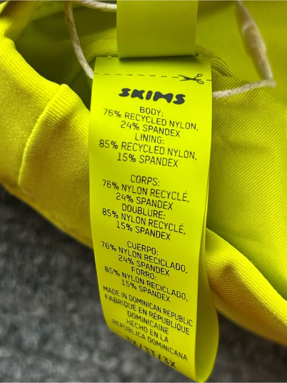 SKIMS Recycled Swim Tank Bikini Top Citrus (Yellow) Size 3X NWT